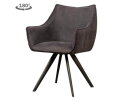 Riviera Armstoel - fabric Brego 18 dark grey (draaibaar)