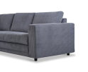 Hoekbank Livaro Antraciet - Zoom 21 Ribstof &ndash; Ottomane links &ndash; 261x204 cm