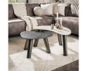 Salontafel set/2 organisch Twin - 3D ceramic mix travertine