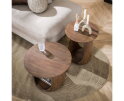 Bijzettafel flow D60 solid - Massief acacia glaze brown