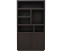 Tampere boekenkast 120 met 3 deuren en 6 open vakken, Intense Black - Oak Collection