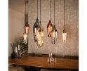 Hanglamp Cocoon mix glass 7 lampen - Zwart