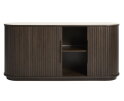 Dressoir Enna 165 cm - dark espresso eiken - travertin keramiek