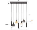 Hanglamp 4+3L Sfera tricolore - Artic zwart