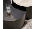 Salontafel Metal half moon set/2 - 3D keramiek travertin