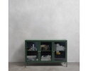 Dressoir Bronco metaal glas 132 cm - Groen