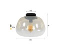 Plafondlamp Pulse Shaded 1L - Amber glas