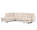 3 seater corner left, fabric Lincoln 03, RIB460 beige