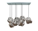 Hanglamp Rocky Chromed 7 lampen - Glas