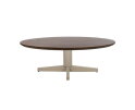Salontafel Scorpio ovaal Beige poot Mangohout 130x70 cm - walnoot