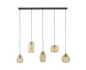 Hanglamp 5L Stripe Glass Horizontal - Smoke Brown