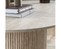 Salontafel Romano Arch ovaal - Travertin keramiek - 135x70x35 cm - Beige - Japandi