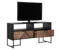 TV stand Criss Cross small, 2 drawers, 2 open racks,60x120x40 cm, mixed wood