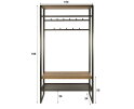 Garderobemeubel Luno roede XL - Poedercoat drift brown