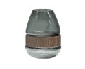 Dave Vaas Glas/hout Blauw/groen 19x15cm - WOOOD Exclusive