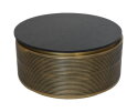 Salontafel marmer - ø80x40 - zwart/goud - Marmer/metaal