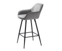 MILTON COUNTER STOOL GREY VELVET