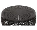Coffee table Rimini large,35x&Oslash;100 cm, Black rattan, wooden top