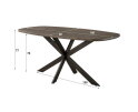 Eettafel 180 Bronvik deens ovaal - Bronze liquid metal