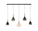 Hanglamp 5L mix glass Wings - Zwart