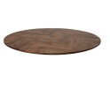 Eettafel Mozaik Verona rond - 120x120x76 - Naturel/zwart - Mangohout/metaal