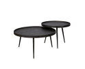 Salontafel Vera Set van 2 Metallic rond - Zwart