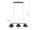 Hanglamp 3L halfronde kap-ribbel - Artic zwart