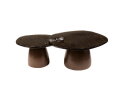 Salontafel Eclips set van 2 Glas - Koper antiek finish