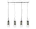 Hanglamp 4xØ15 glas/ geperforeerd staal - Oud zilver