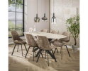 Eettafel Romano Deens ovaal travertin keramiek 180 cm - Beige