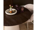 Eettafel Madison rond mangohout bruin - beige kolompoot - 130x130x76 cm