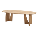Eettafel Nina Deens ovaal massief eikenhout - Naturel - Japandi stijl - 180x100 cm