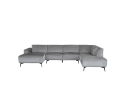 Leeds Chaise L - 2 5 - Ottoman R - Touch 27 Light grey