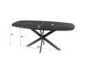 Eetkamertafel 180cm deens ovaal metallic - Grijs
