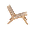 DELHI LOUNGE CHAIR CROSS PATTERN WEAVE (1071)  -  WICKER BANANA LEAF ROUND 4 5MM MIXED LIGHT BROWN