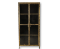 Vitrinekast Fletcher - 80x40x180 - Antique Gold - Metaal/glas