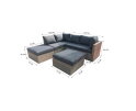 ALMADIA MODULO LOUNGE CORNER SET  -  NATURAL KOBO GREY -  DARK GREY