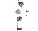 Vloerlamp Rock getrapt 3L - Chroom glas