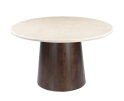Eettafel Bottecino Rond marmer 130x130x76 cm - cr&egrave;me wit