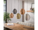 Hanglamp web mix 5 lampen - Mat nikkel mix color