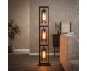 Vloerlamp 3L tower smoke glas -  geperforeerd staal - Artic zwart