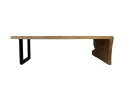 Eettafel Buffalo gebogen Rechthoekig - Munggur/metaal - 300x100x78 - Naturel/zwart