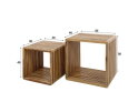 Salontafel set/2 rib - Teakhout verweerd