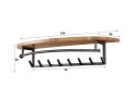 Kapstok round 8 haken hoedenplank - Massief acacia naturel - 100x30x20 cm