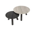 Salontafel set/2 rond Twin - 3D ceramic mix travertine