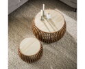 Salontafel Nuovo Curve set van 2 travertin keramiek - Beige