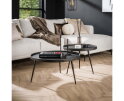 Salontafel Vera Set van 2 Metallic rond - Zwart