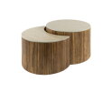 Salontafel Nuovo set van 2 halfrond travertin - Beige