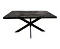 Eettafel zwart 220 cm metalen onderstel