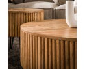 Salontafel Wave set van 2 rond mangohout - Zandkleur